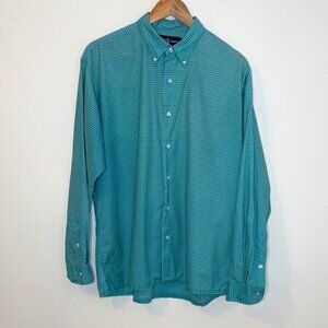 Polo‎ Ralph Lauren Shirt Light Blue Navy/Windowpane Greggor Button Down Large